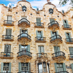 Beautiful historical landscape of the urban view Barcelona, Catalonia, Spain.
