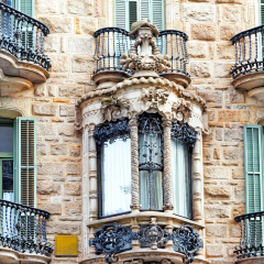 Beautiful historical landscape of the urban view Barcelona, Catalonia, Spain.