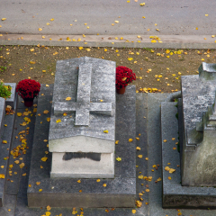 Tombstones at Montparnasse Cemetery, Paris