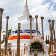 Thuparamaya Dagoba one of the landmarks in the sacred world heritage city of Anuradhapura, Sri Lanka, Asia.