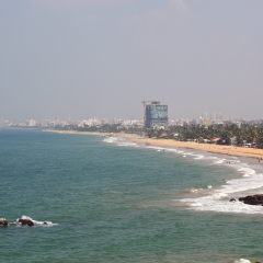 view of colombo shoreline from mount lavinia sri lanka