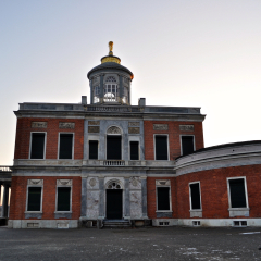 The Marmorpalais or Marble Palace, a former royal residence in Potsdam, Germany, on the grounds of the Neuer Garten gardens by King Frederick William II of Prussia