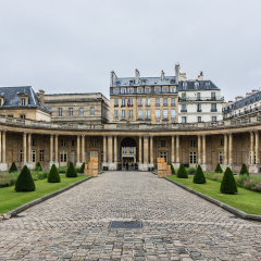 Archives Nationals (National Archives) has been located since 1808 in a group of buildings comprising Hotel de Soubise and Hotel de Rohan in district of Le Marais. Paris, France.