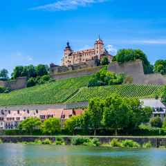 The Fortress Marienberg (Festung Marienberg) in Wuerzburg, Germany. It is the most dominating feature of the city.