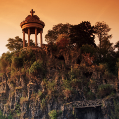      Buttes Chaumont garden in Paris