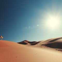 Camel in the Sahara desert, Morocco. 