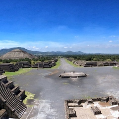Teotihuacan avenue of the dead from moon temple