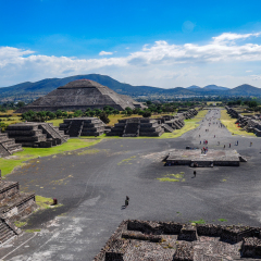 View of Teotihuacan ruins, Aztec ruins, Mexico
