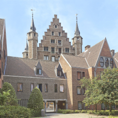 View of Museum Vleeshuis (Butchers' Hall) from the inner yard in Antwerp, Belgium