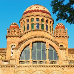 Domes of the Hospital de Sant Pau (of the Holy Cross and Saint Paul) in Barcelona, Spain. Now it is a museum