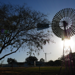 Windmill at sunset, Hughenden Queensland Australia