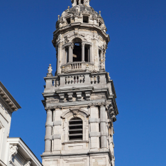 Bell Tower of the Saint Carolus Borromeus Church in Antwerp, Belgium.
