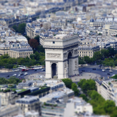  Paris.Tilt-Shift model/ Realistic Miniaturized model of Arch of Triumph