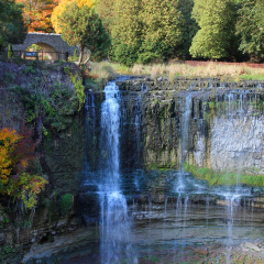 Webster's Falls in Hamilton, Ontario autumn scene, Canada.