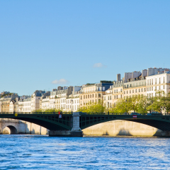 Seine river  and Pont de Sully, Paris, France