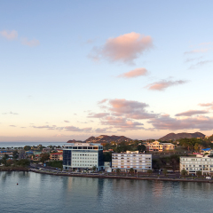 Saint Lucia tropical island - Caribbean sea at sunset - Castries harbor