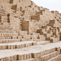 The Huaca Pucllana in the Miraflores district of Lima, Peru