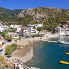Spa village Therma on the Icaria island in Greece