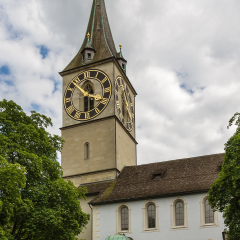 St. Peter is one of the four main churches of the old town of Zurich, Switzerland