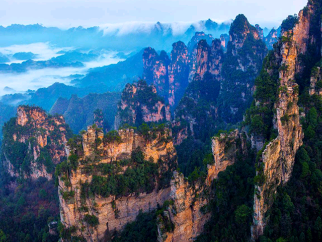 玻璃橋,入住酒店第3天張家界國家森林公園,天子山,楊家界,袁家界,百龍