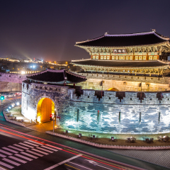 The night  Janganmun Gate,suwon ,Korea traditional landmark su-won castle