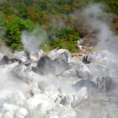 Unzen hot spring and Unzen hell in Nagasaki prefecture, Japan