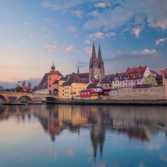 Regensburg. Cityscape image of Regensburg, Germany during sunset.
