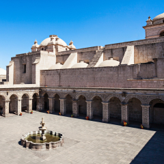 Jesuit Church of the Company of Jesus (Iglesia de la Compania) in Arequipa, Peru