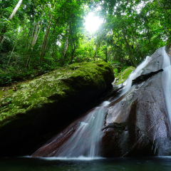 Long Exposure Image of Kipungit waterfall in Poring Hot Spring, Kota Kinabalu National Park located in Sabah Borneo, Malaysia.