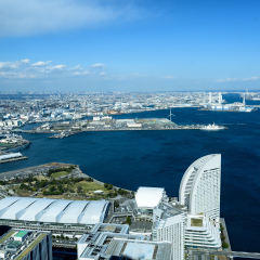 Yokohama Minato Mirai 21. View of Minato Mirai 21 in Yokohama, Japan in autumn.