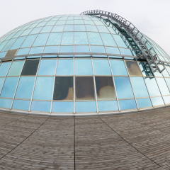 Panorma photograph of the Perlan dome Reykjavik, Iceland