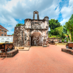 A famosa Fortress melaka. The remaining part of the ancient fortress of malacca, Malaysia.