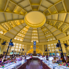 Phnom Penh, Cambodia, 17 Nov 2015: Popular tourist destination of Central Market selling all sorts of goods and services.