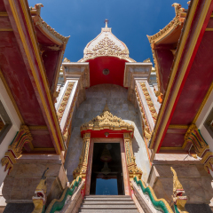 Pagoda at Wat Chalong or Chalong temple in Phuket Thailand.