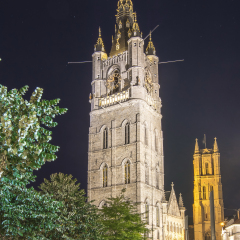 Beffroi tower at night, Gent, Belgium