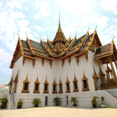 Buidling of Wat Phra Kaew, Grand Palace, Bangkok (Krung Thep), Thailand, Asia. Temple of the Emerald Buddha is the most important Buddhist temple in Thailand.