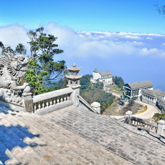 Da Nang, Vietnam - JAN 8, 2014:Castles on the hill. Ba Na Hills, Danang Vietnam