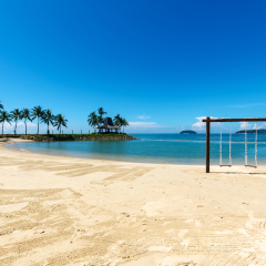 Tanjung Aru beach in Kota Kinabalu Sabah malaysia Borneo.