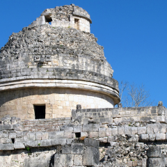 View of El Caracol, which was used as an observatory, Chichen Itza Mexico