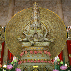 Inside of Bright Hill Temple (Kong Meng San Phor Kark See Monastery) in Singapore