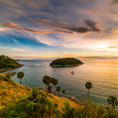 Sunset view beautiful Promthep Cape Phuket Thailand