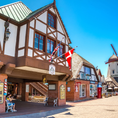 Solvang, California, USA - July 13, 2016: House in hte Danish style, Solvang village in Santa Barbara County, California