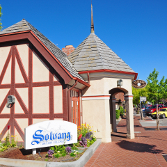 SOLVANG, CALIFORNIA, USA - APRIL 9,2014 : Solvang is a Danish village in Santa Barbara County, California. The architecture of many buildings reflects traditional Danish style.