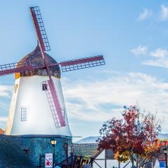 Solvang, California/ USA 11-24-17 red and white windmill