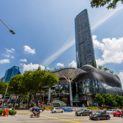 SINGAPORE - FEBRUARY 28, 2015: Day scene of ION Orchard shopping mall on 28 February 2015.ION is one of famous shopping malls in Singapore.