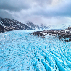 Skaftafell glacier, Vatnajokull National Park in Iceland.