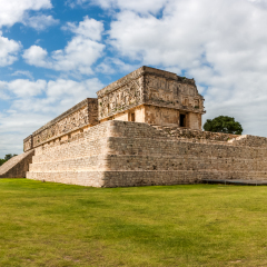 The governor palace (Palacio del Gobernador), Uxmal archaeological site, Yucatan, Mexico.