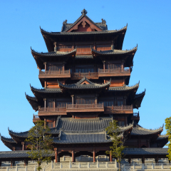 WUHAN,  China-Dec 10, 2017 : Guiyuan Temple's Buddist temple lacated on Wuhan City, Hubei Province of China. 