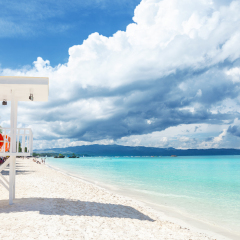 Pristine waters and white sand in Boracay, Philippines