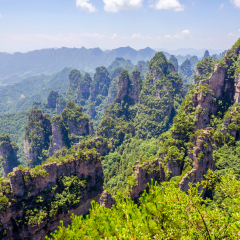 Sandstone columns in Zhangjiajie national park, China